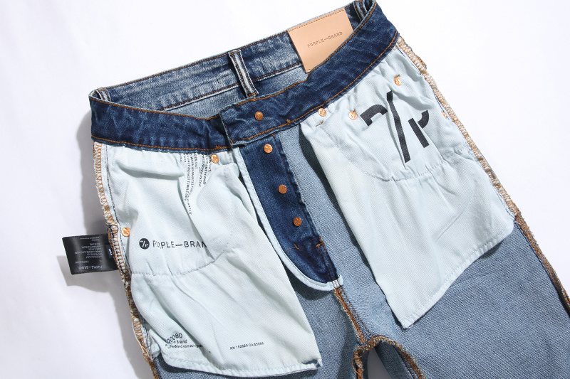 Purple Brand Distressed Blue Jeans — detail