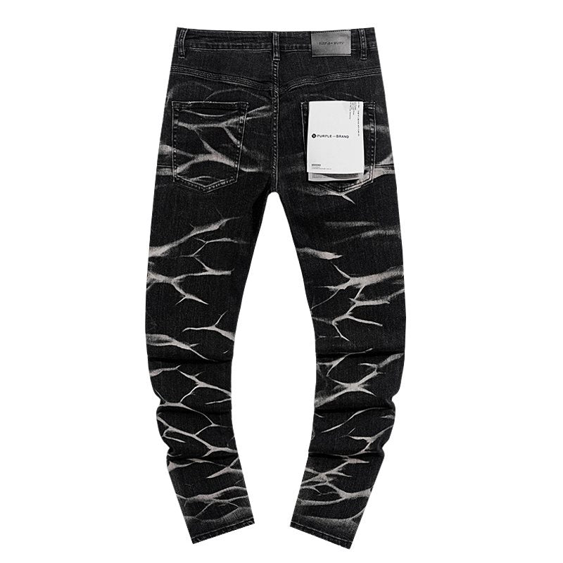 Purple Brand Black Washed Distressed Jeans — back