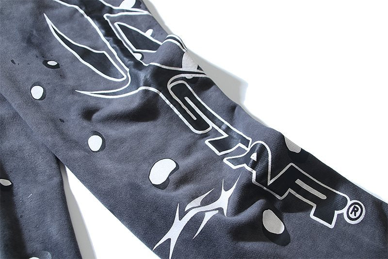 Helistar Washed Dark Gray Graphic Sweatpants — detail