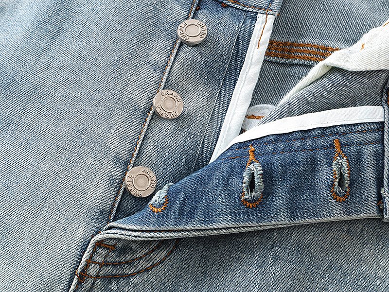 Purple Brand Light Blue Leg-Graphic Jeans — detail