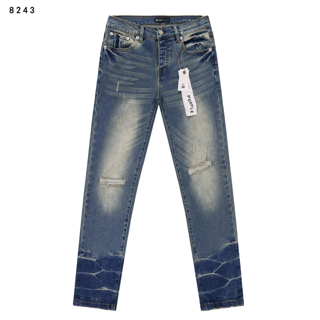 Purple Brand Slim Distressed Washed Denim Jeans — hero