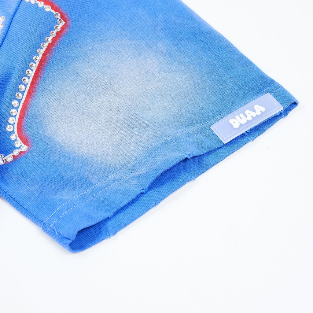DUAA Blue Graphic Short-Sleeve T-Shirt — detail