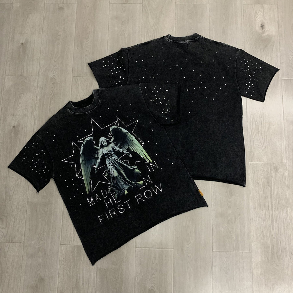 FIRST ROW Made in Heaven Angel Graphic Cropped T-Shirt — context