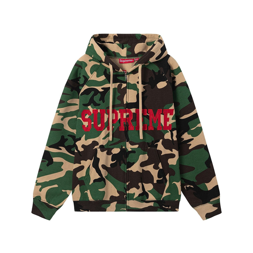 Supreme Green Camo Zip Hoodie — hero