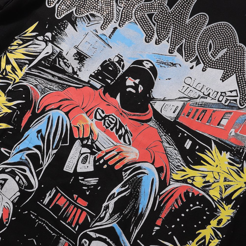 HARMONY Rhinestone Graphic Short-Sleeve T-Shirt — detail