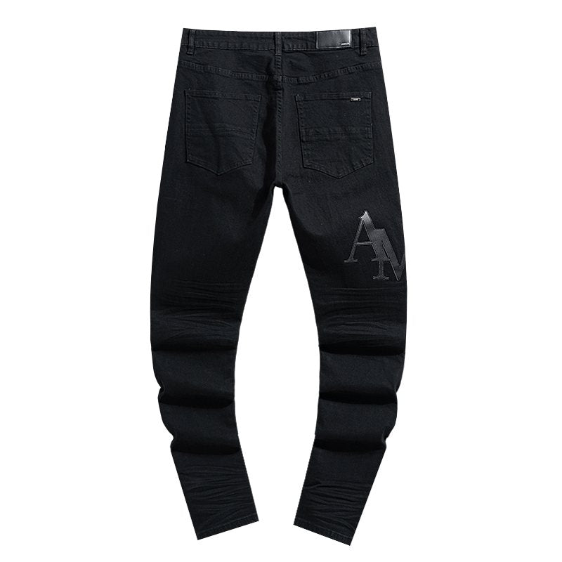 AMIRI Tonal Letter Graphic Black Jeans — back