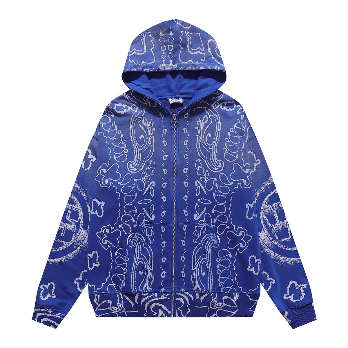 VALE USA Paisley Print Zip Hoodie — front