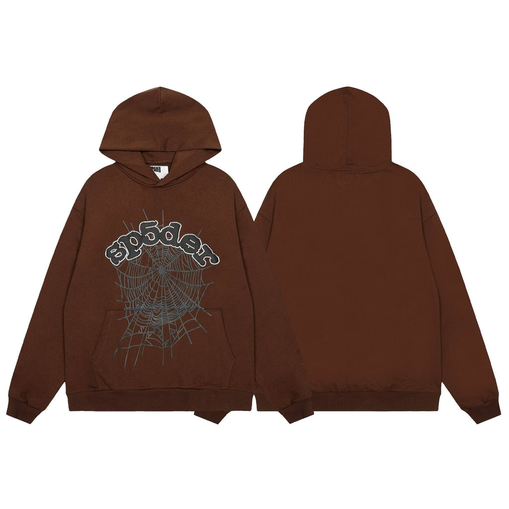 Sp5der Spiderweb Graphic Pullover Hoodie — front