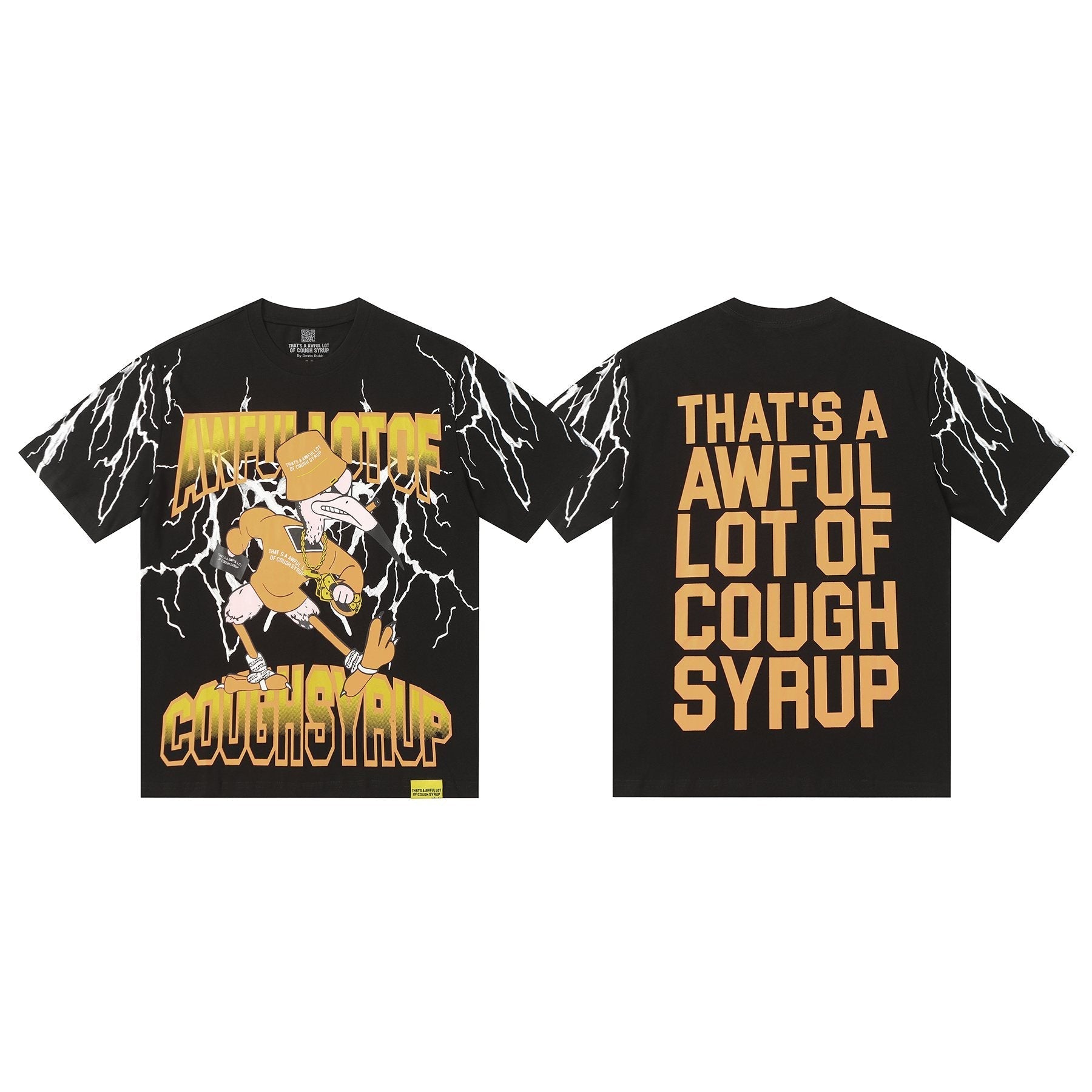 THAT'S A AWFUL LOT OF COUGH SYRUP Lightning Cartoon Graphic T-Shirt — front